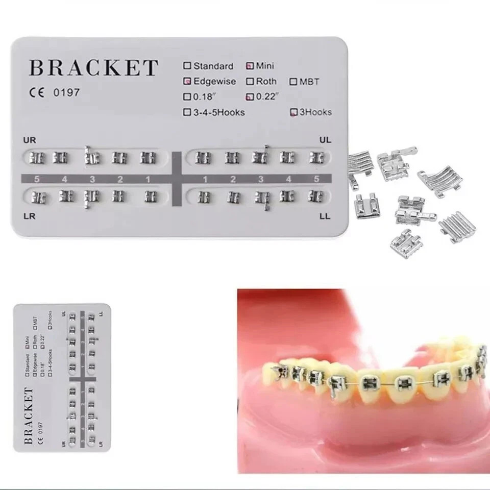 20Pcs/Pack Orthodontic Dental Mini Fake Braces Edgewise 022 Metal Brackets Brace