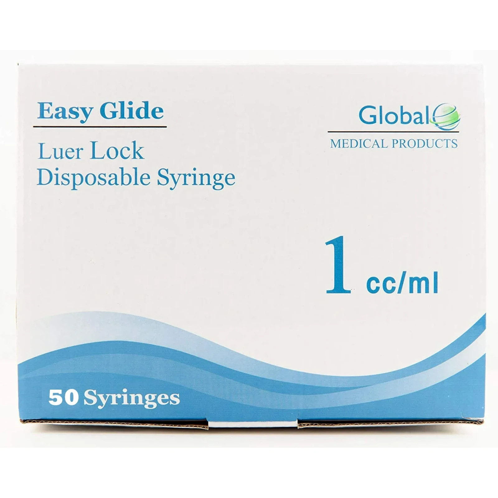 1ML Sterile Syringe Only with Luer Lock Tip – 50 Syringes Without a Needle