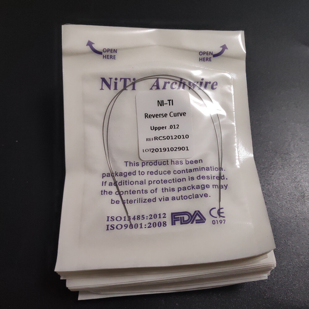 Dental Orthodontic Reverse Curve Arch Wire Niti Super Elastic Round