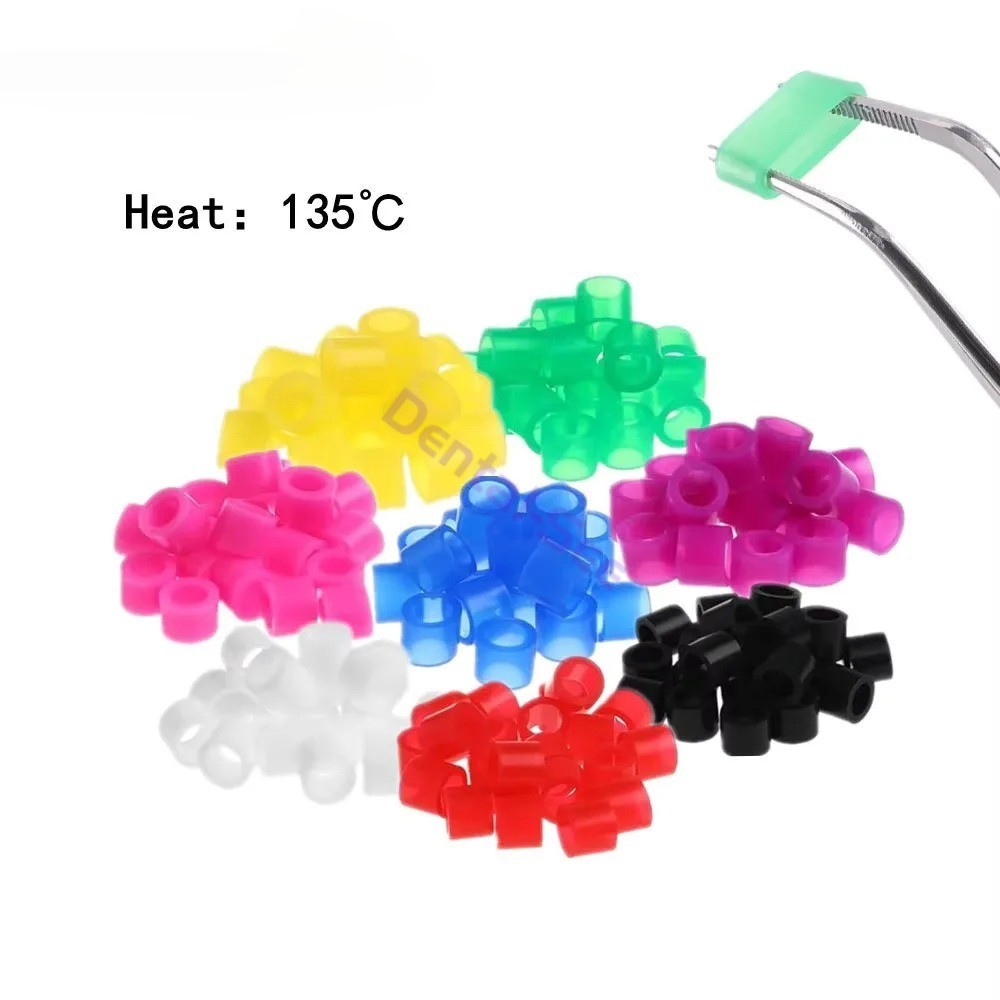 100Pcs/Box Dental / Hygienist Instrument Silicone Color Code Rings Autoclavable