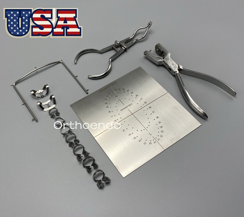 Rubber Dam Starter Kit w Frame Punch Clamps Dental Orthodontic Rubber Dam Sheets