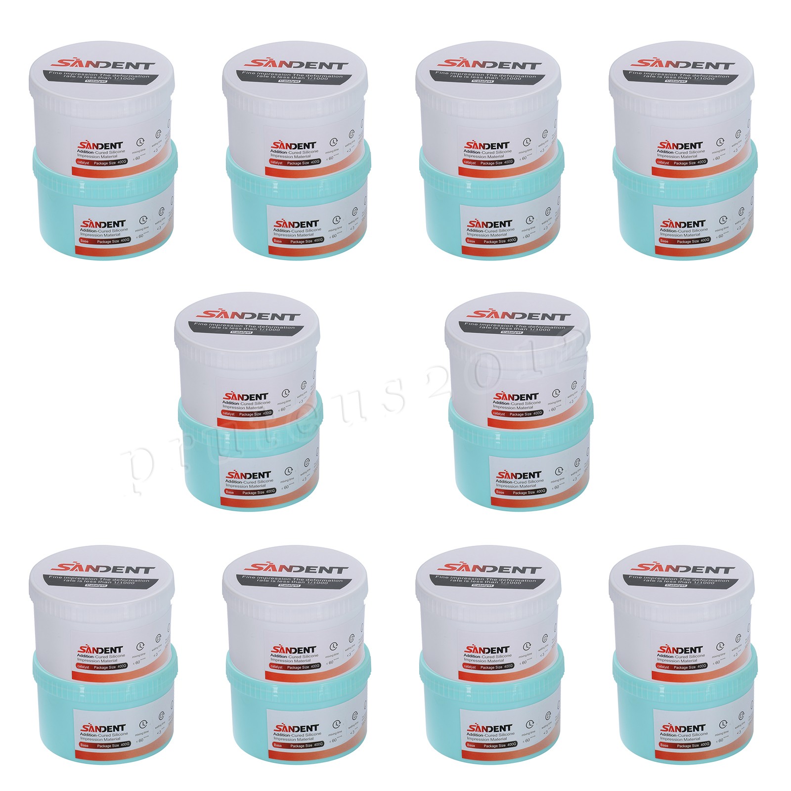 10 Sets Dental Putty PVS VPS Impression Material Base Normal Set 2 x 400g