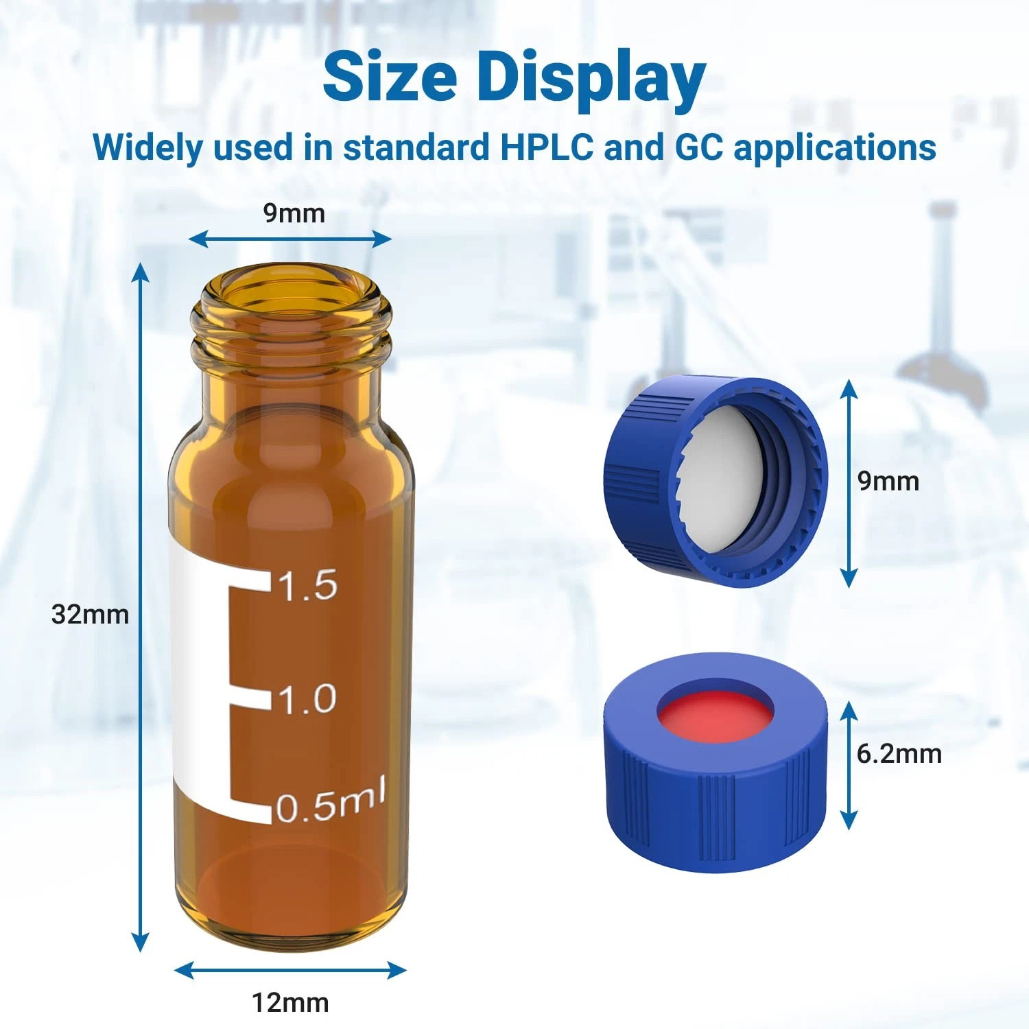 200x2mL HPLC Vials 9mm Screw Caps +50x Sterile PES 0.22μm 33mm Syringe Filters