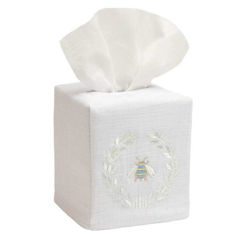 Jacaranda Living Square Tissue Cover Linen/Cotton Fabric Tissue Holder