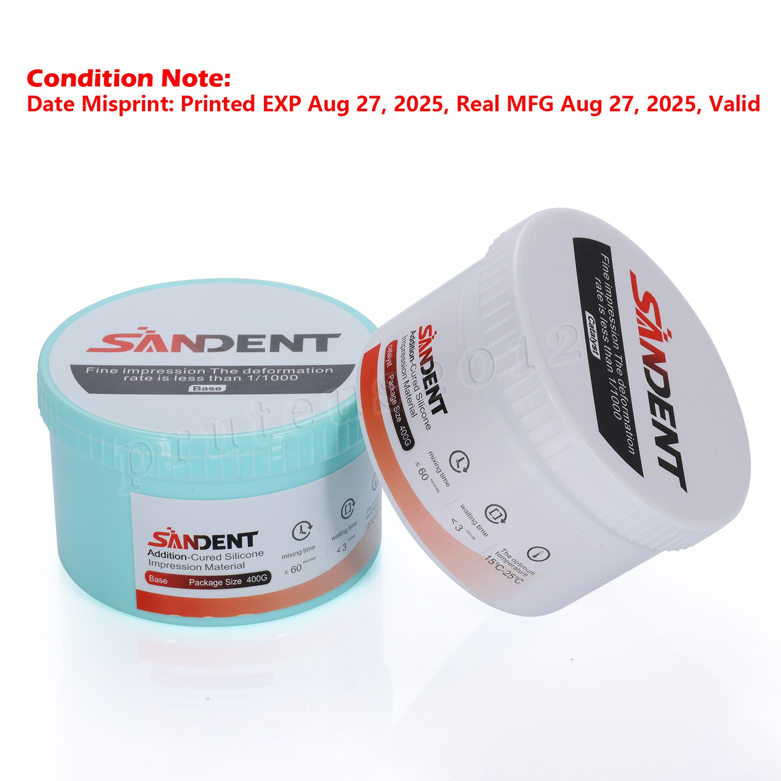 10 Sets Dental Putty PVS VPS Impression Material Base Normal Set 2 x 400g