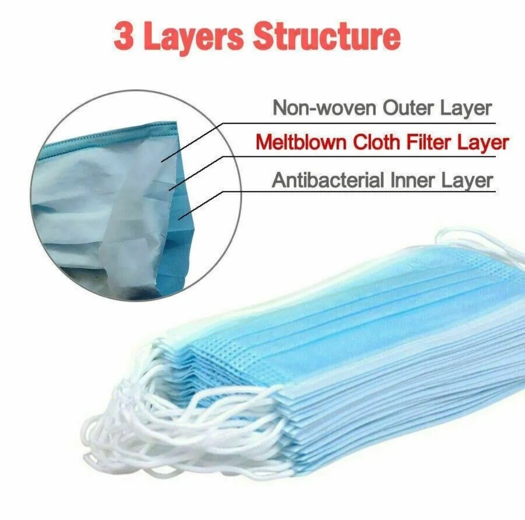 Disposable 3-layer masks (50 pcs)