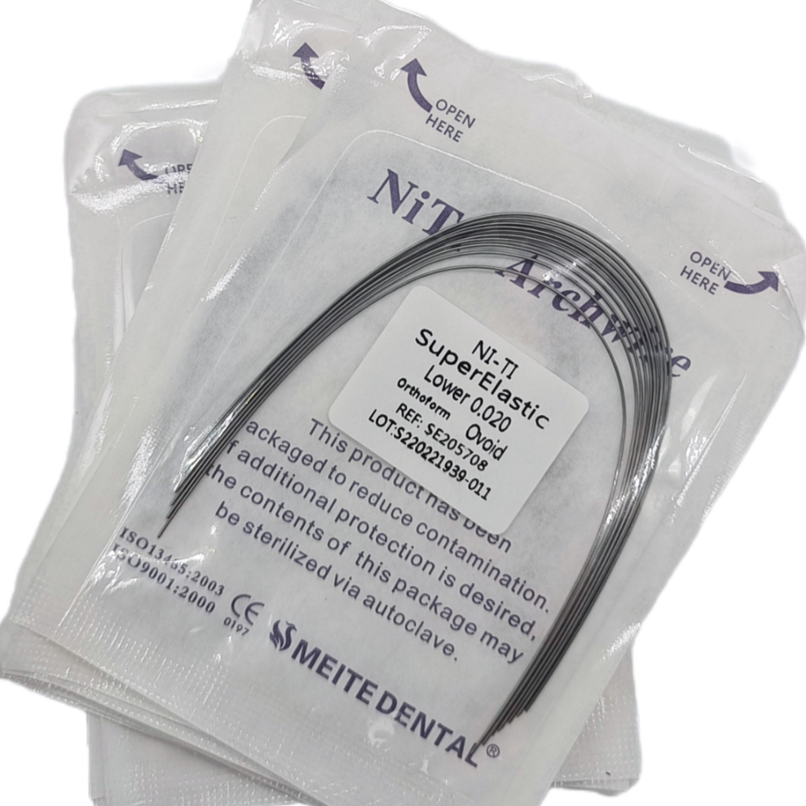 10 Bolsas Arcos de Ortodoncia Dental Redondos Niti Arco de Alambre Su