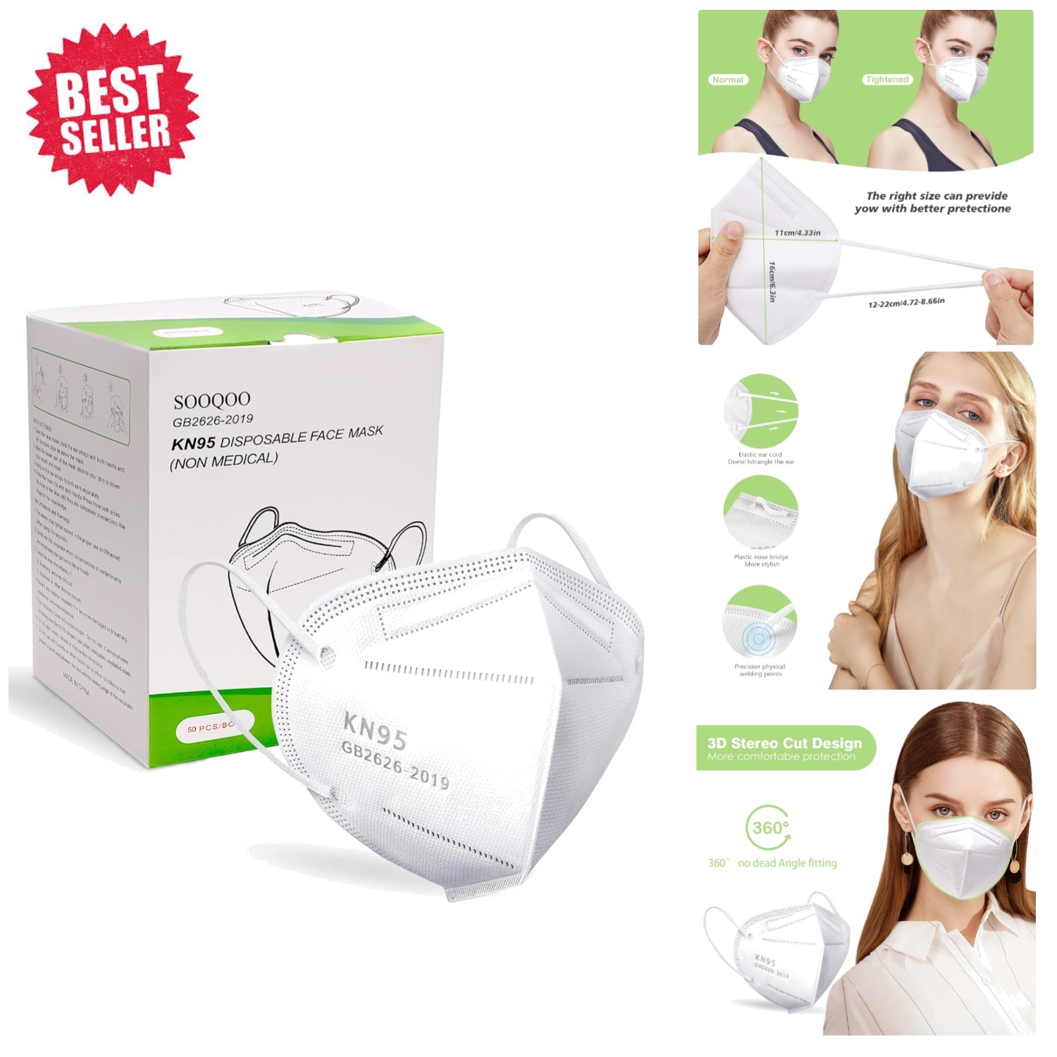 Comfortable & Breathable 50 Pcs White 5-Ply Face Masks – Perfect for Crowds