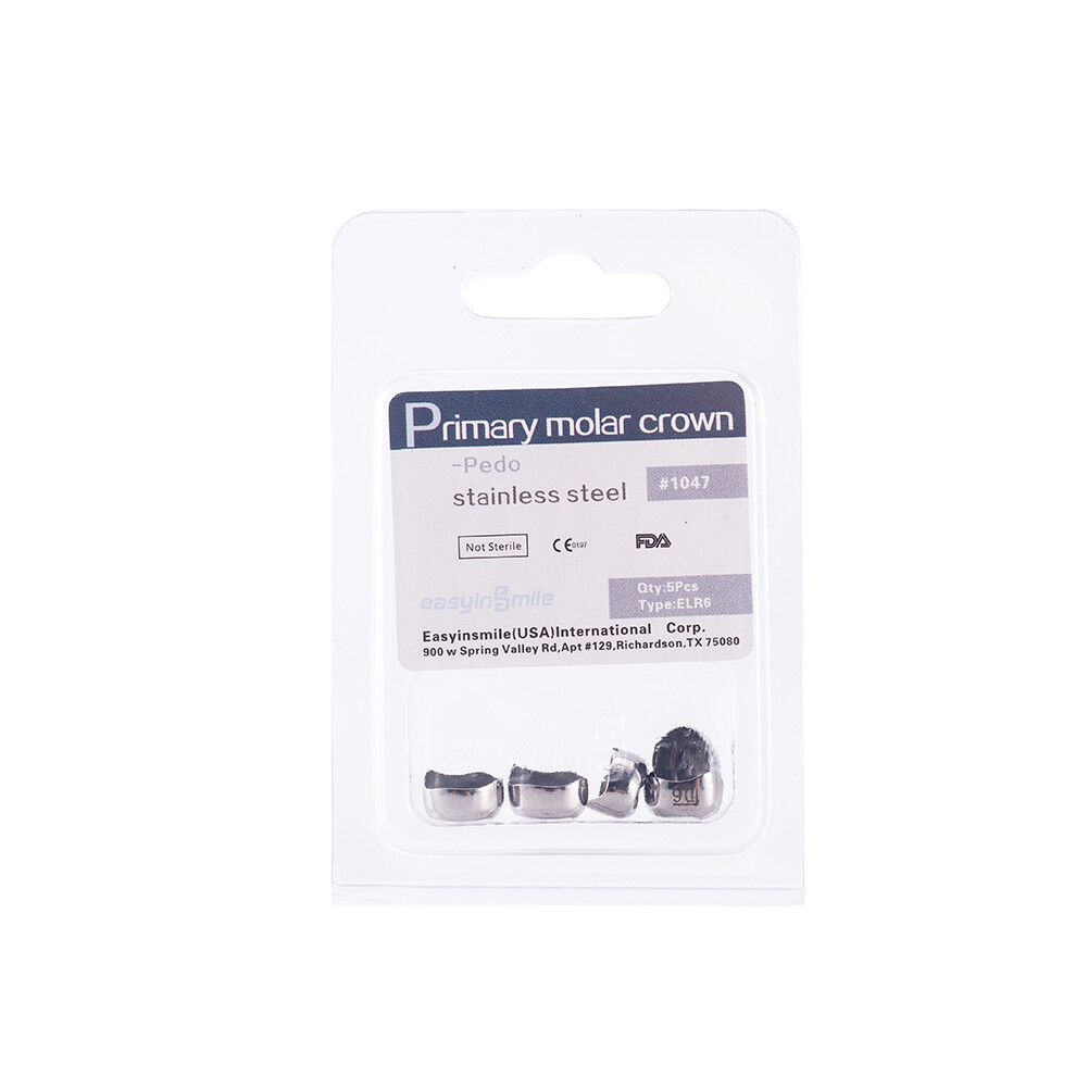 5Pcs Dental Molar Crown Stainless Steel Temporary Primary Kids Crown All Size US