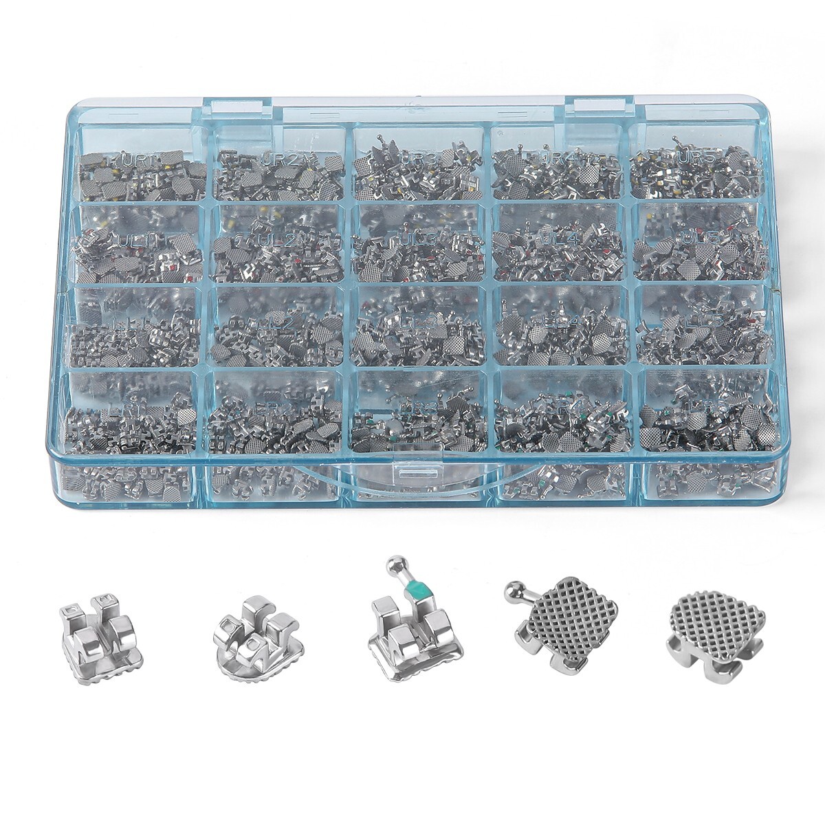 Dental Orthodontic MIM Monoblock Brackets Braces Mini Roth/MBT 022 Hooks 345