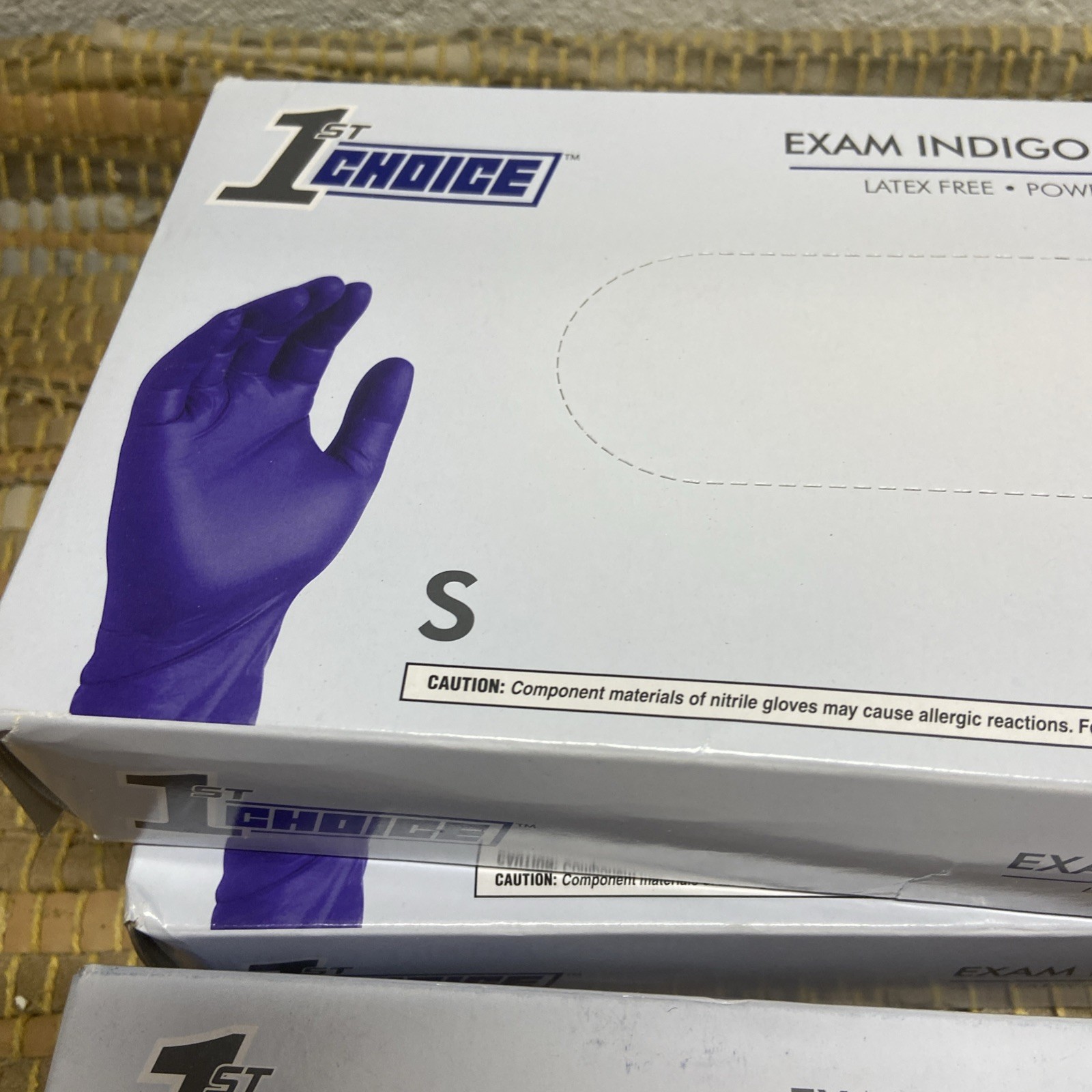 4x 1st Choice Indigo Nitrile Disposable Exam/Medical Gloves 3 Mil Latex-Free 100