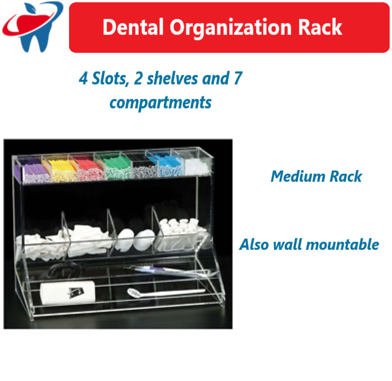 Dental Organization Rack For Saliva Ejectors, Storgage Dental Items HVE Tips