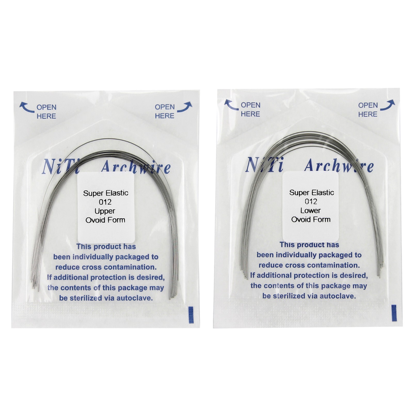Dental Orthodontic Arch Wires Niti Super Elastic Round Ovoid Upper Lower 012 016