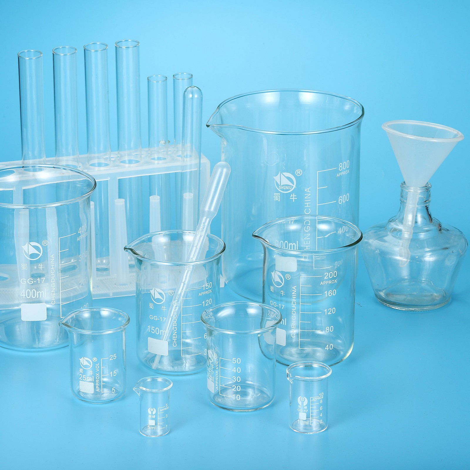 3Pcs 25ml Low Form Glass Beaker, 3.3 Glass Graduated Measuring Cup