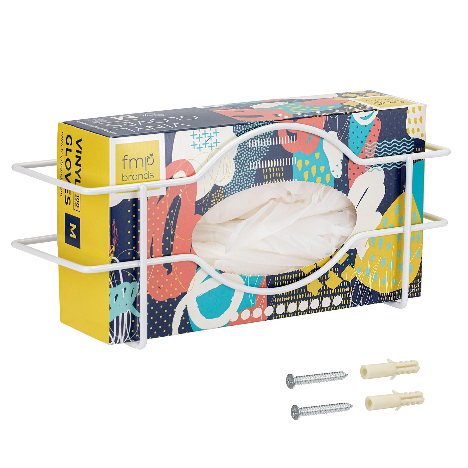 Single Wall Mount Glove Tissue Dispenser, Wire Rack Disposable Gloves Napkin Box