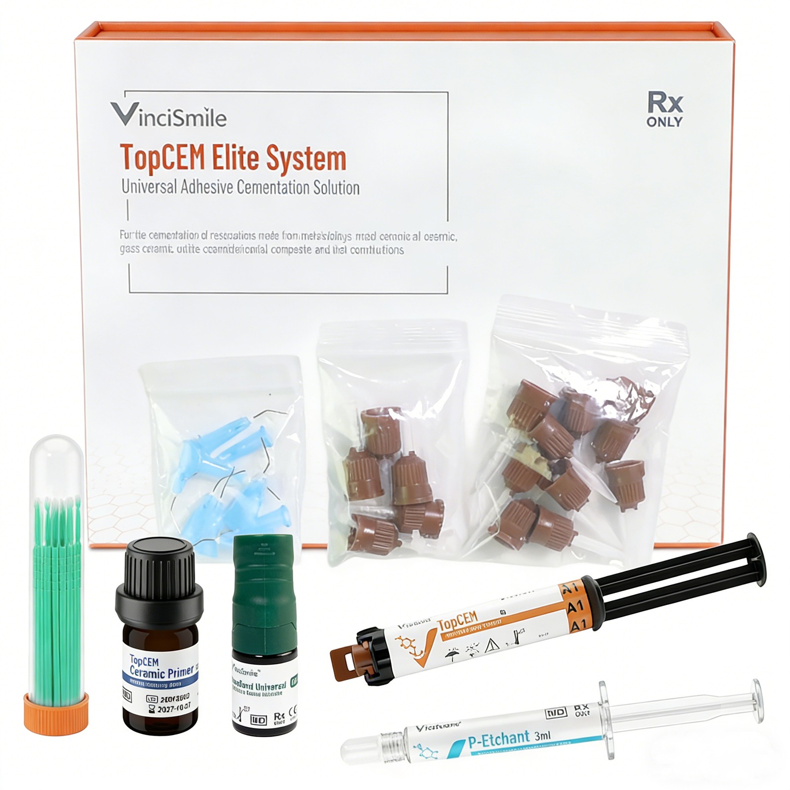 TopCEM Elite System Cement KIT TR Shade: Etchant, Primer, Adhesive, Resin Cement