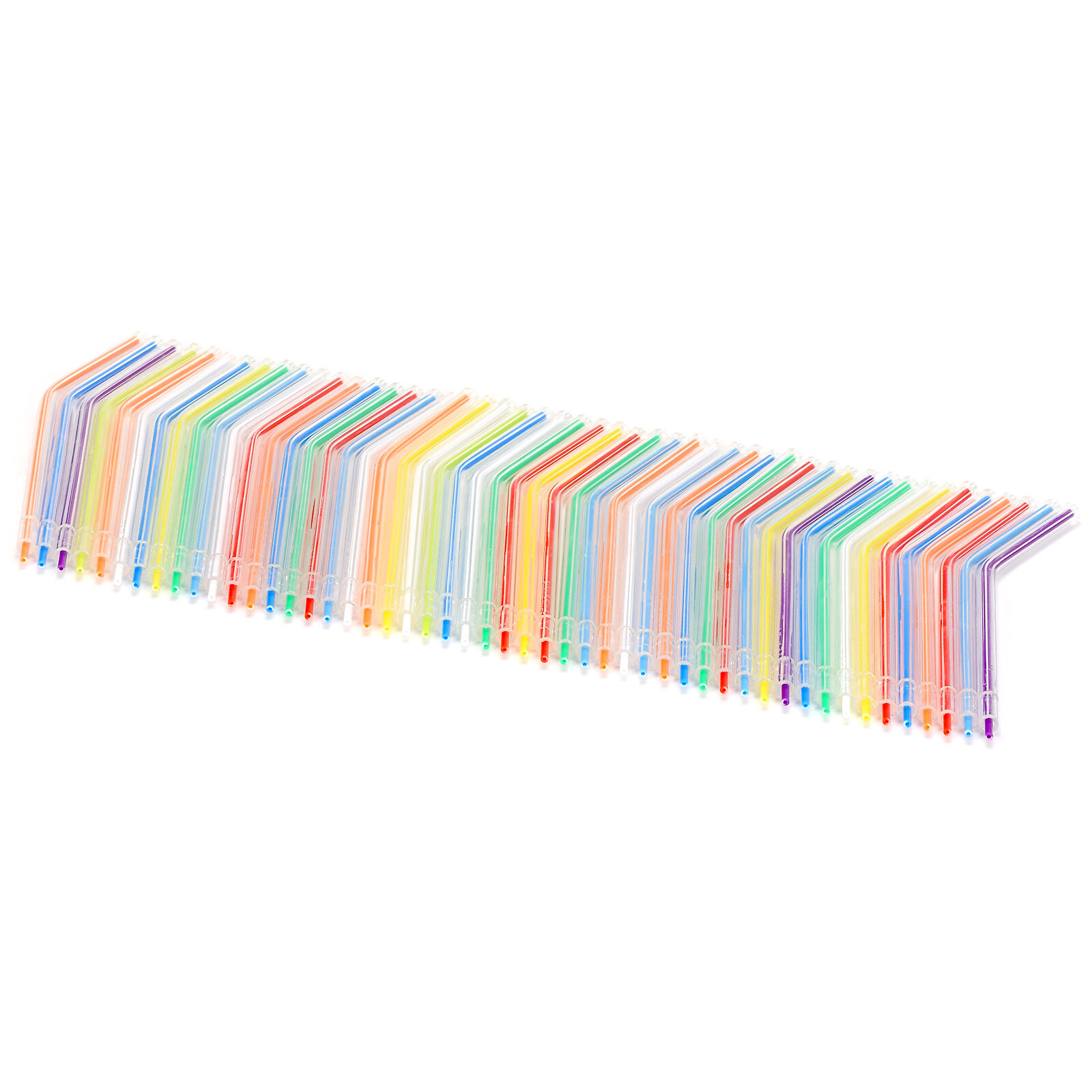 250 Pcs Colorful Plastic Disposable 3-Way Dental Syringe Air Water Nozzles Tips