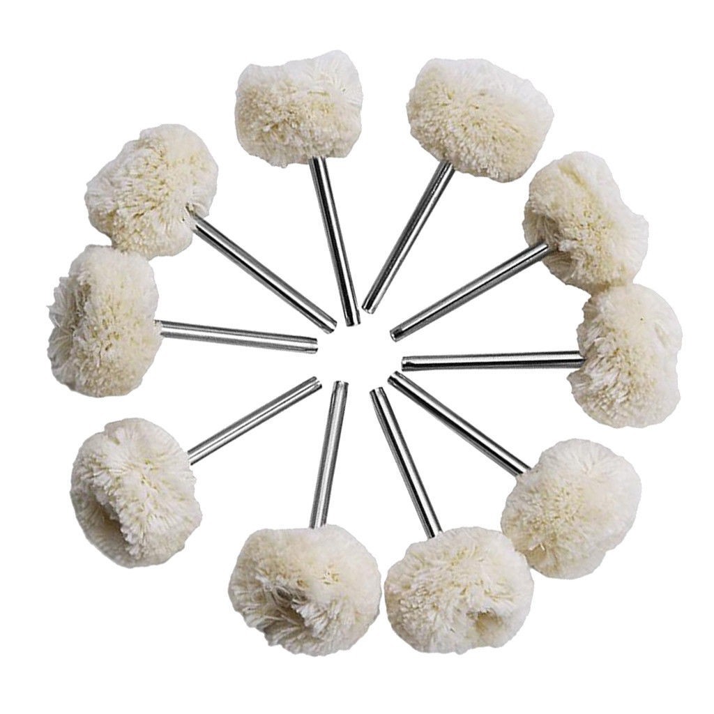20 Pcs Wool Felt Abrasive Head Dremel Type Grinding Buffing Polishing Pads Wheel