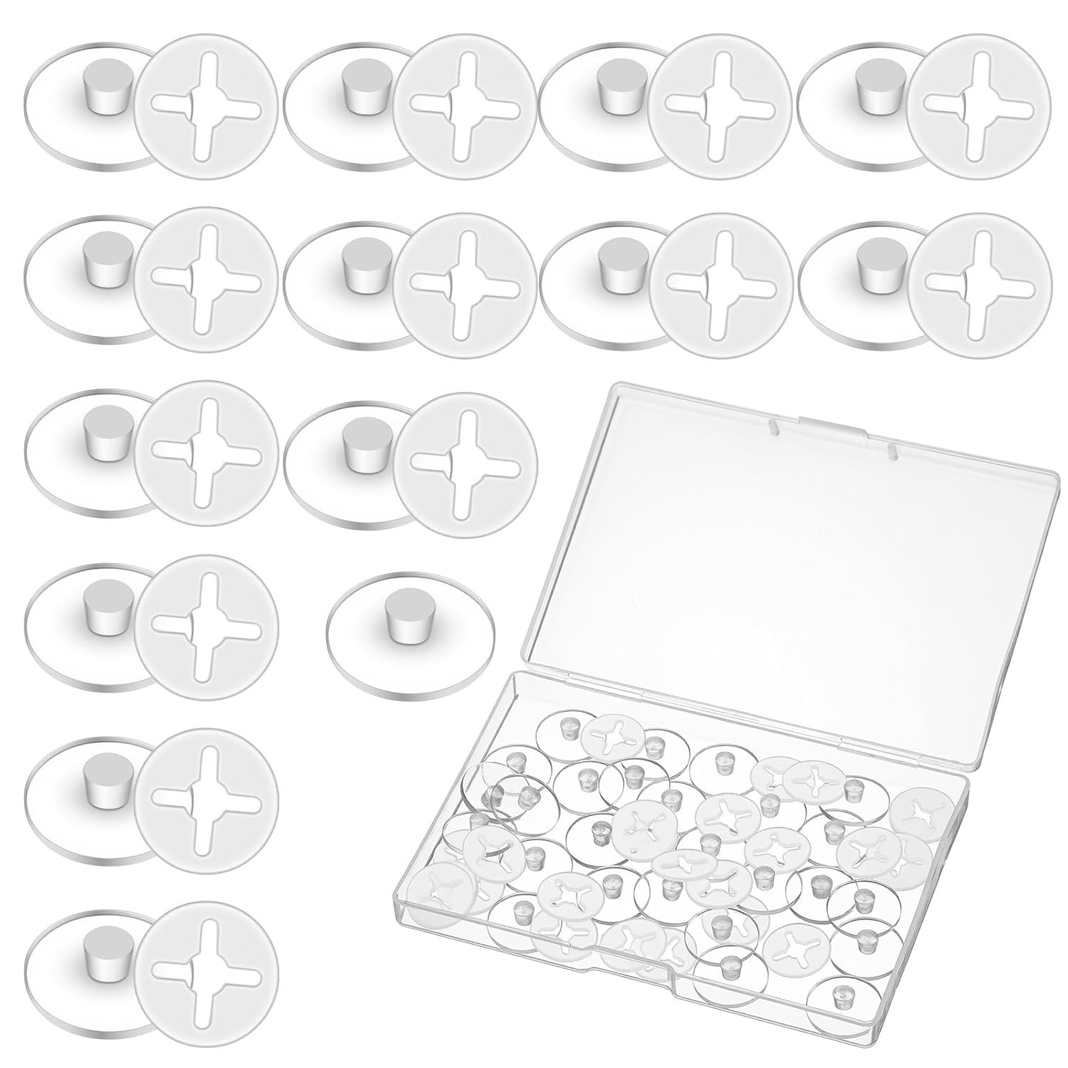24 PCS Clear Bib Snaps for Runners, Race Number Buckle Fixing System, Triathlon