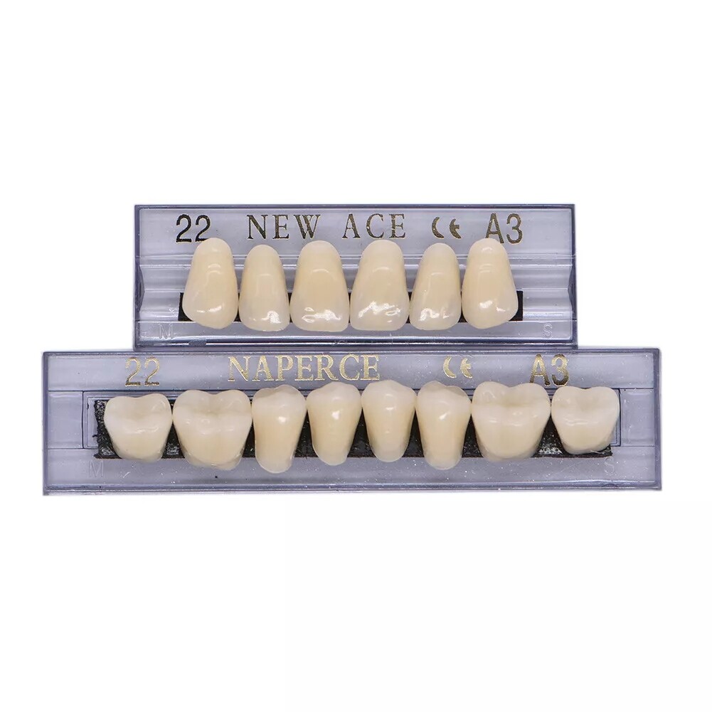 168PCS Acrylic Resin Denture Dental Upper Lower Shade A1 A2 A3 Teeth Set USA