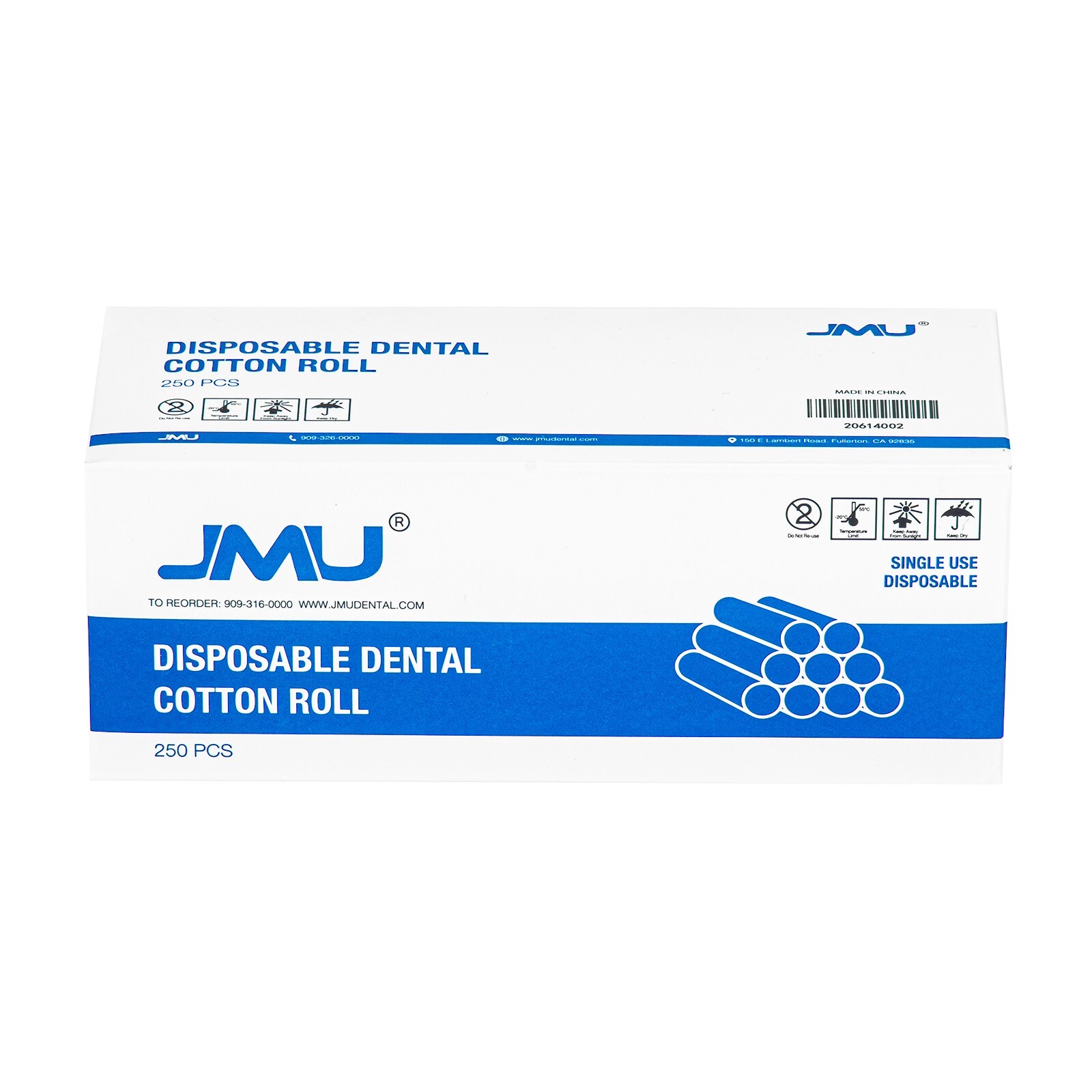 250Pcs JMU Dental Disposable Cotton Rolls Nosebleed Plugs Absorbent 1.5″ x 3/8″
