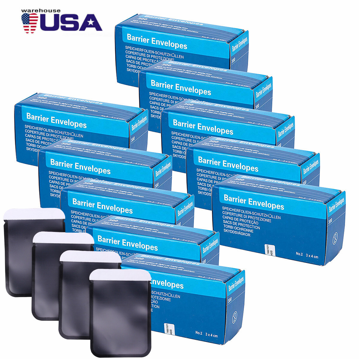 300/pc Barrier Envelopes SIZE #2 for Intra X-Ray ScanX Phosphor Storage Plates