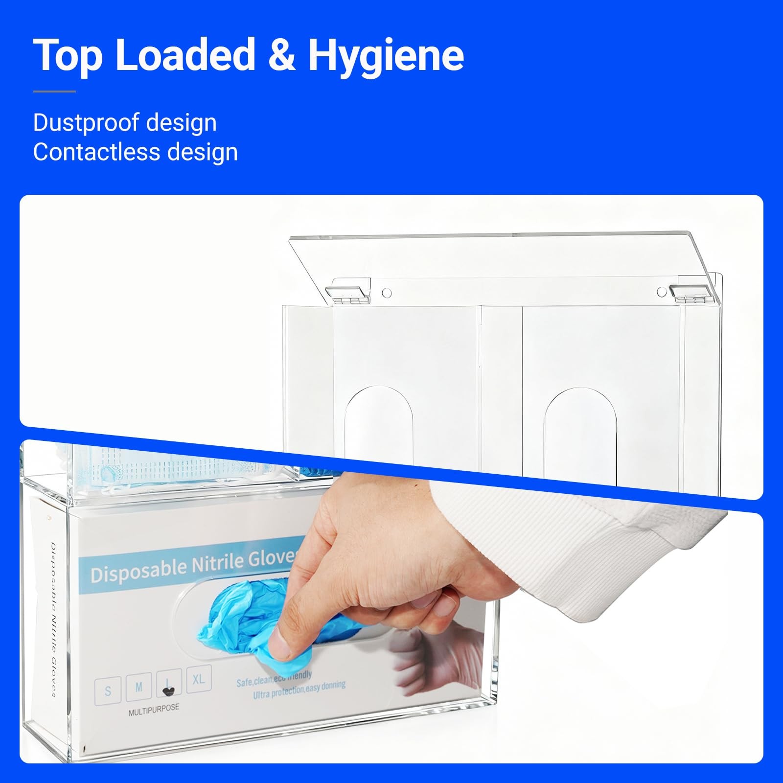 Triple Hygiene Dispenser Sanitation Station with Lid – Tabletop or Wall Mount…