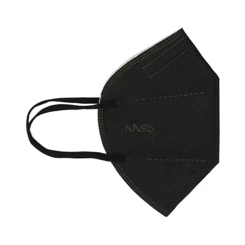 50 Pcs Black KN95 Face Mask 5 Layer BFE 95% Disposable Respirator