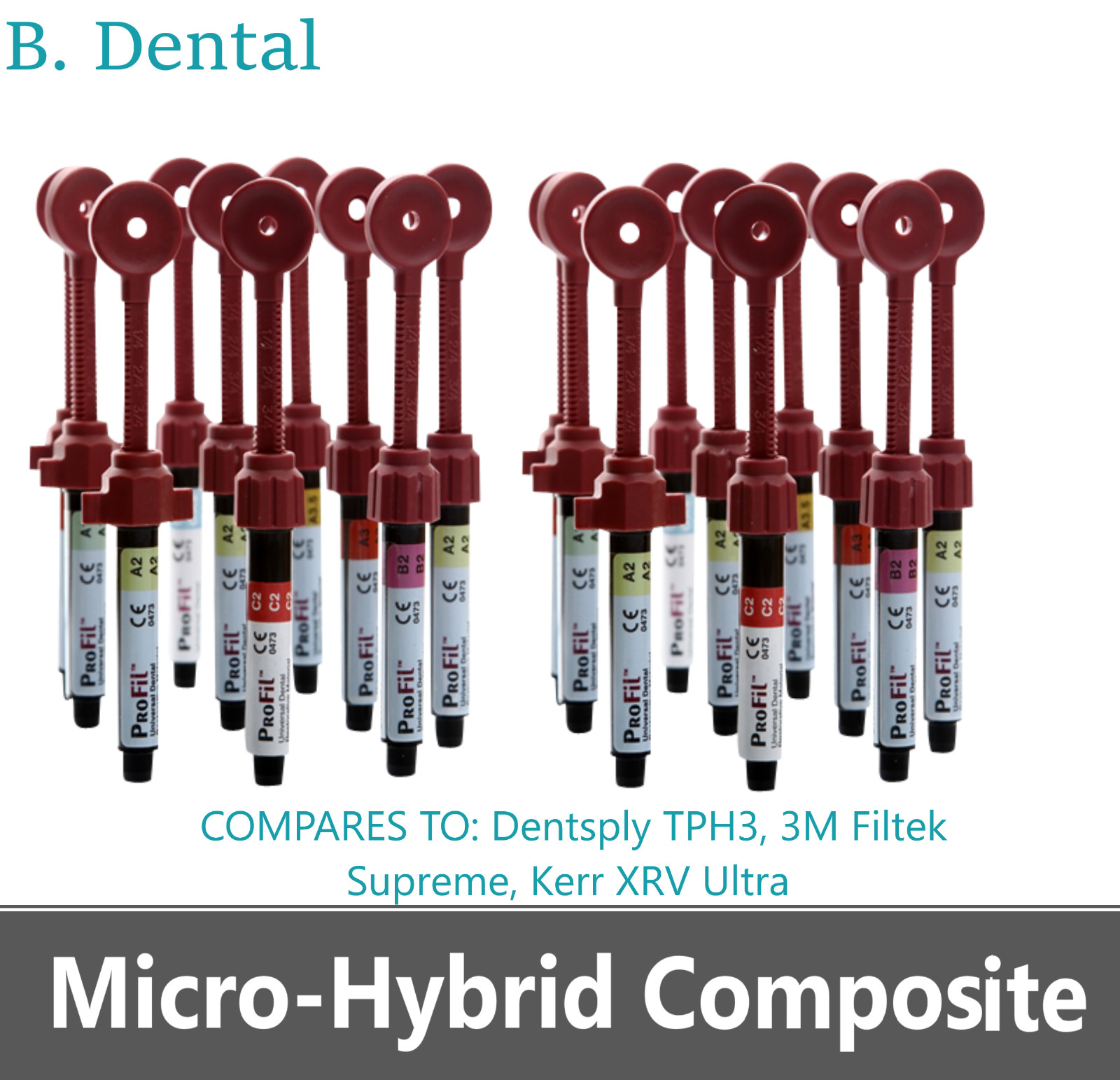Silmet ProFil Dental Micro Hybrid Universal Composite 4gm Syringe All Shades USA