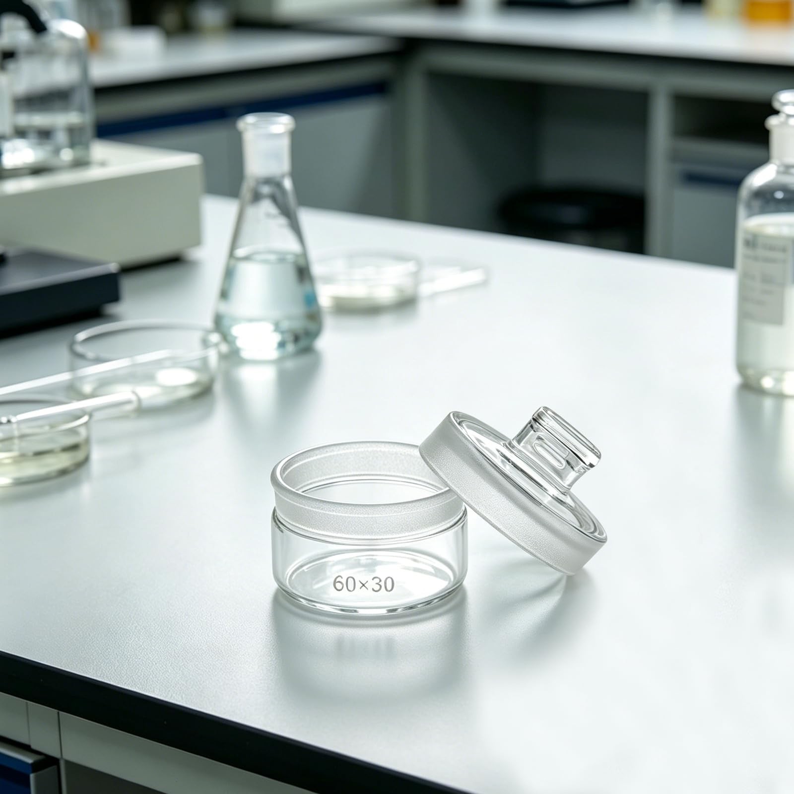 Glass Weighing Bottle Low Form Transparent Laboratory Storage Flask for Hygro…