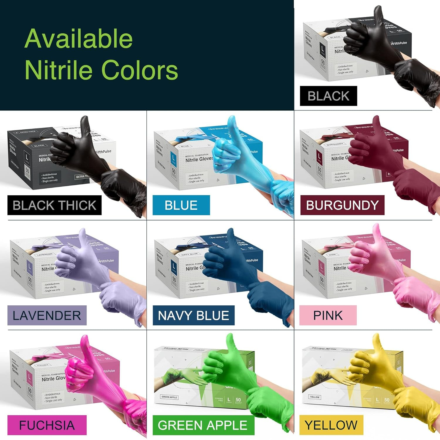 Fuchsia Hot Pink Nitrile Disposable Gloves – 50 Count – 3 Mil Nitrile Gloves Med