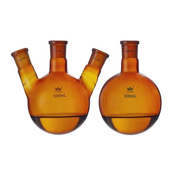 5ml-1000ml Round Bottom Amber Boiling Flask with Standard Joints Lab Supplies