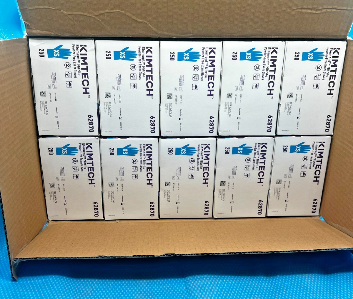 Kimtech Nitrile Powder-Free Exam Gloves XS Extra Small, 1 case 2500 gloves