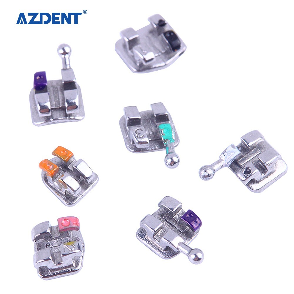 AZDENT Dental Orthodontic MIM Monoblock Bracket Braces Mini Roth 018 Hooks 3-4-5