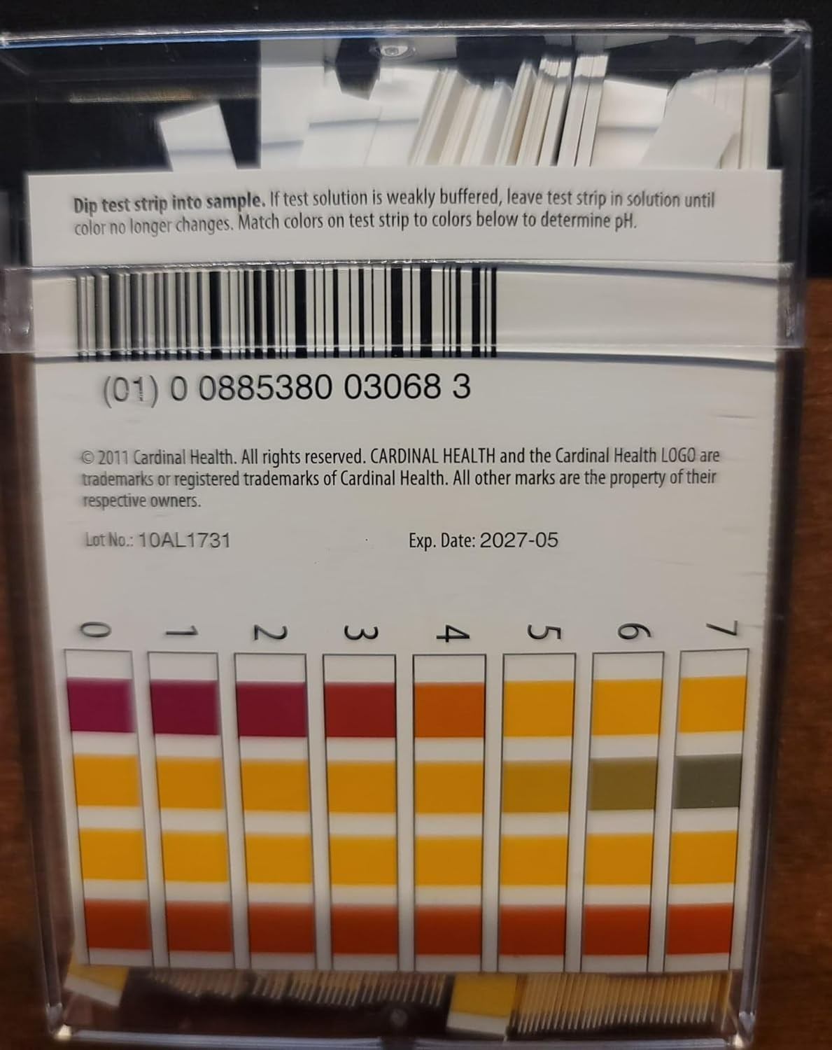 Cardinal Health pH Test Strip 0 to 14.0 pH Range, P1119-C, 100 Test Strips