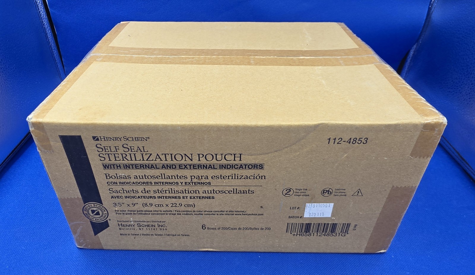 Henry Schein Self Seal Sterilization Pouches Case of 6 Boxes (1,200 Total) 3.5″