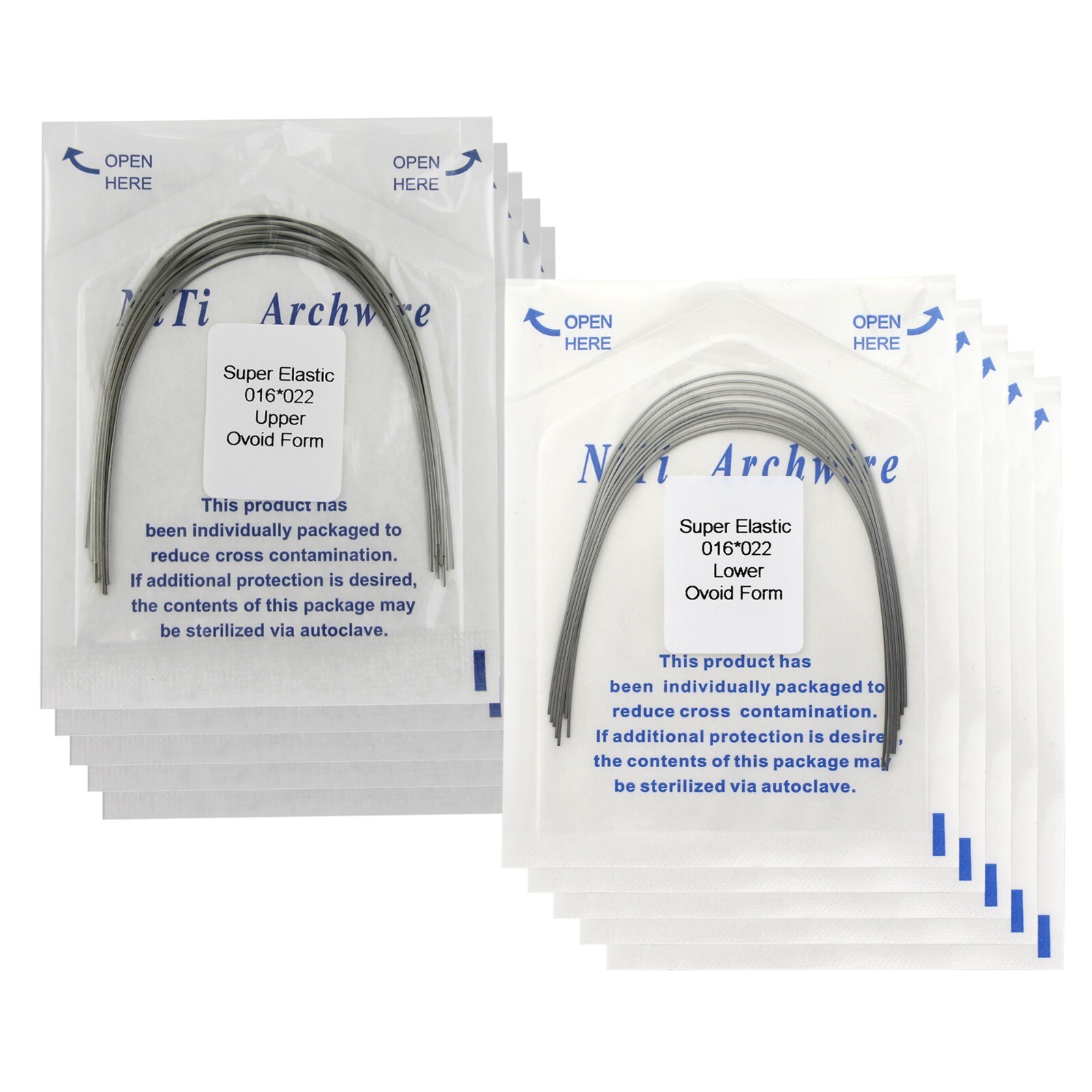 US 100PCS Orthodontic Niti Arch Wire Super Elactic Ovoid Form Round Rectangular
