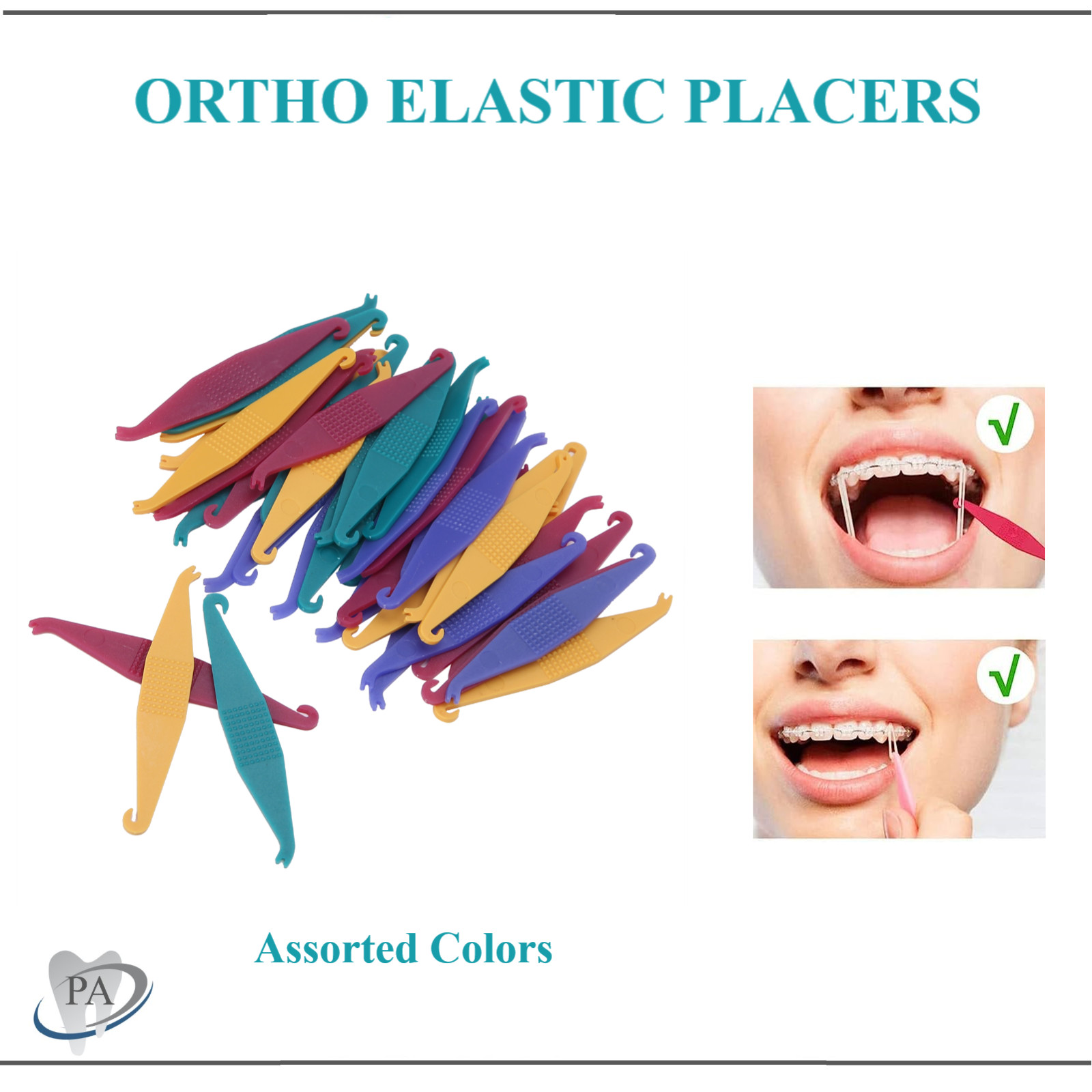 Dental Ortho Elastic Placer Hook Ortho For Braces Elastic Rubber Band Upto 100pc