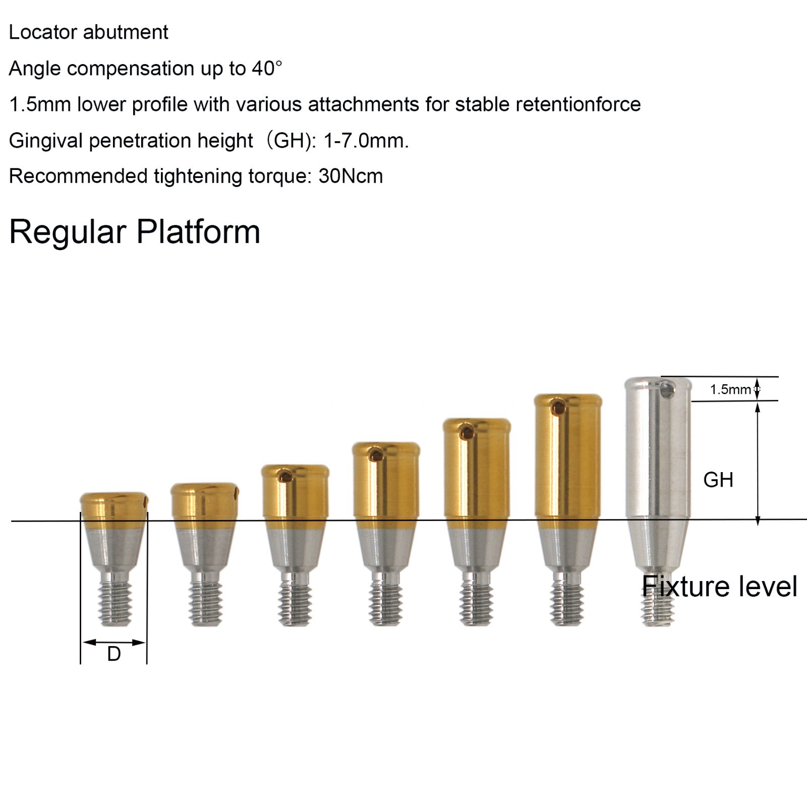 Hiossen Dental attachment overdenture Locator Abutment for Inter ET Mini/Regular