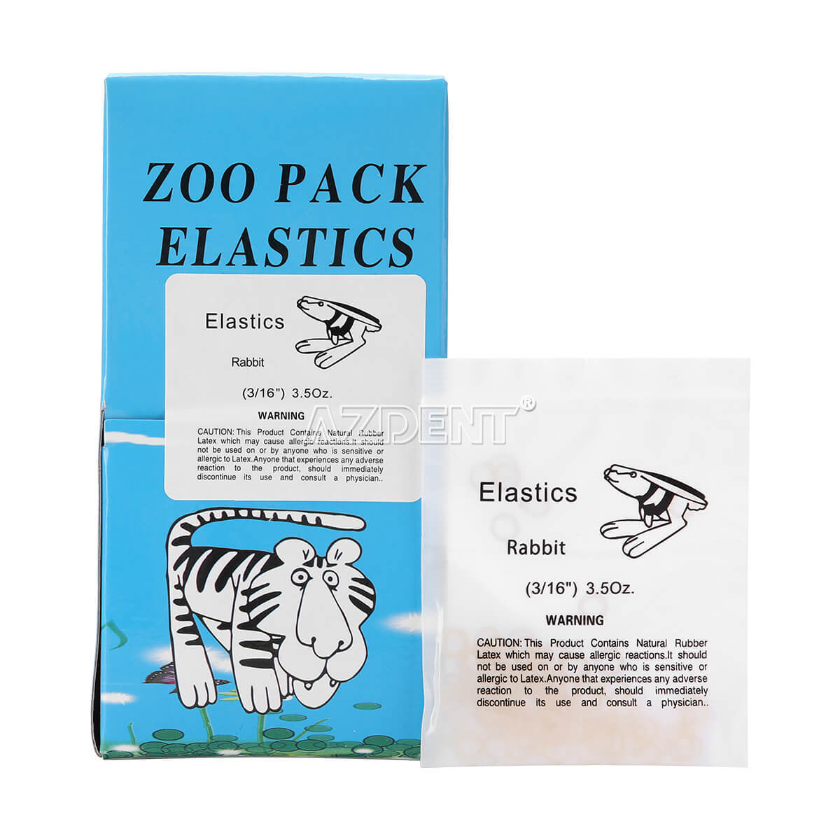 5000 piezas AZDENT Bandas goma elásticas de látex para ortodoncia Dental 3.5 OZ