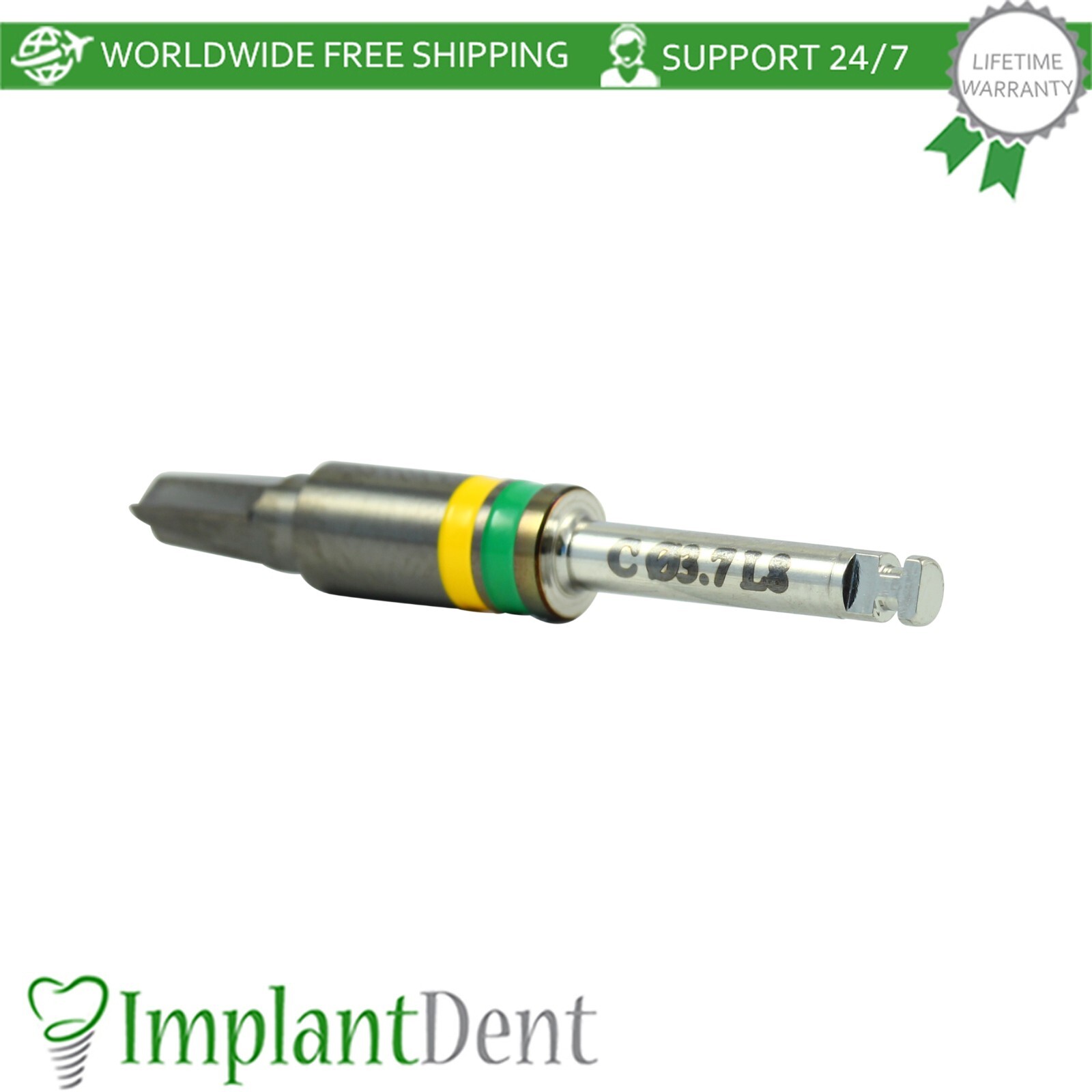 Dental DLC Conical Integral Stopper Drills 2.8mm-3.7mm Stainless Steel Tool