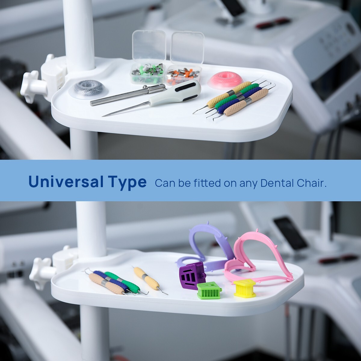 Dental Post Mounted Utility Tray for Dental Chair Unit Dental Instrument Tray