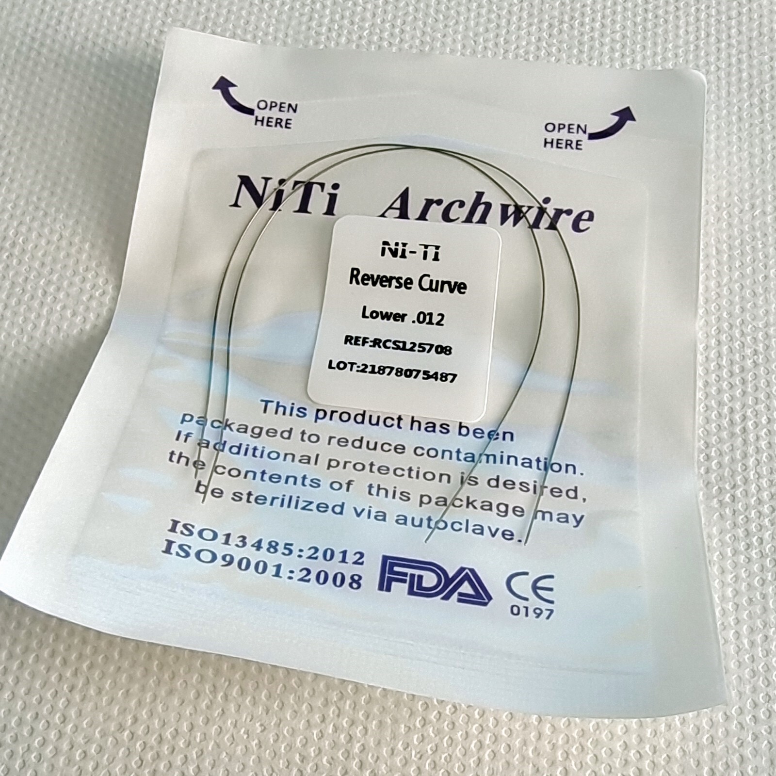 Dental Orthodontic Reverse Curve Arch Wire Niti Super Elastic Round
