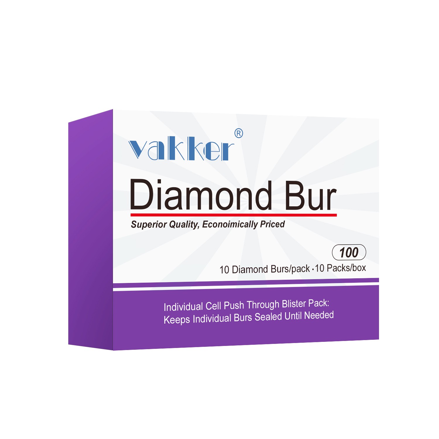Vakker Dental Football FG Diamond Bur 368-018F Fine Grit 10/pk