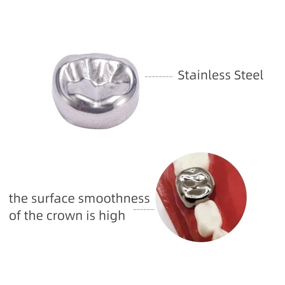 5pcs Dental Pediatric Crown Kids stainless steel molar crowns Preformed Primary