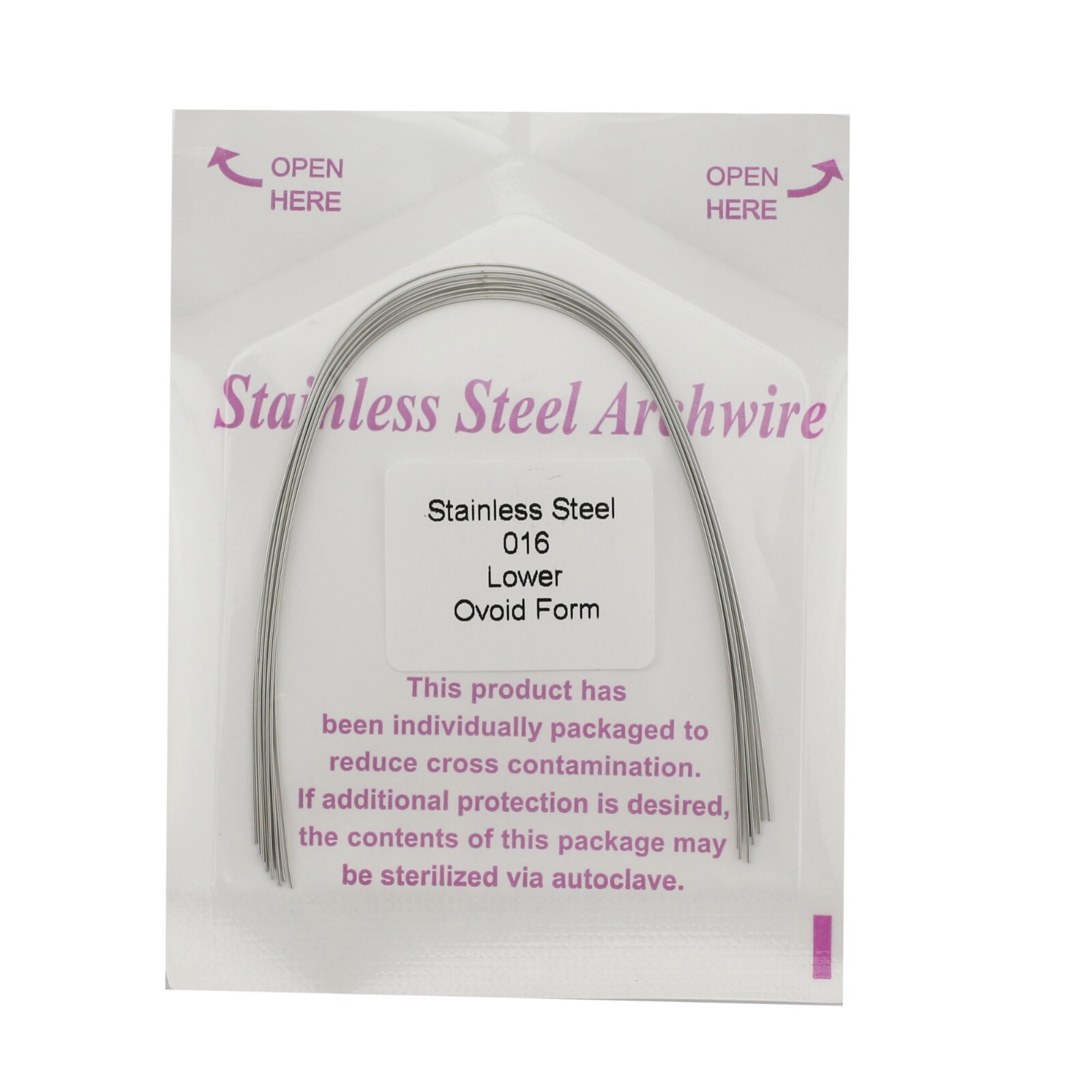 Dental Orthodontic Arch Wires Stainless Steel Round Ovoid Form Upper Lower 012
