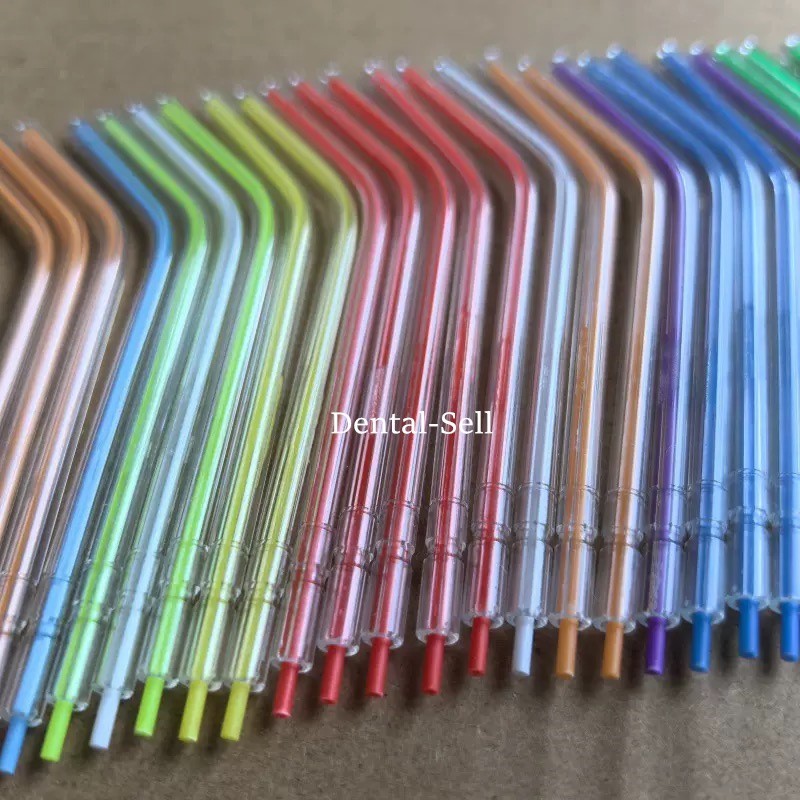 250/PK Dental Disposable 3 Way Air Water Syringe Spray Nozzles Tube Tips Rainbow