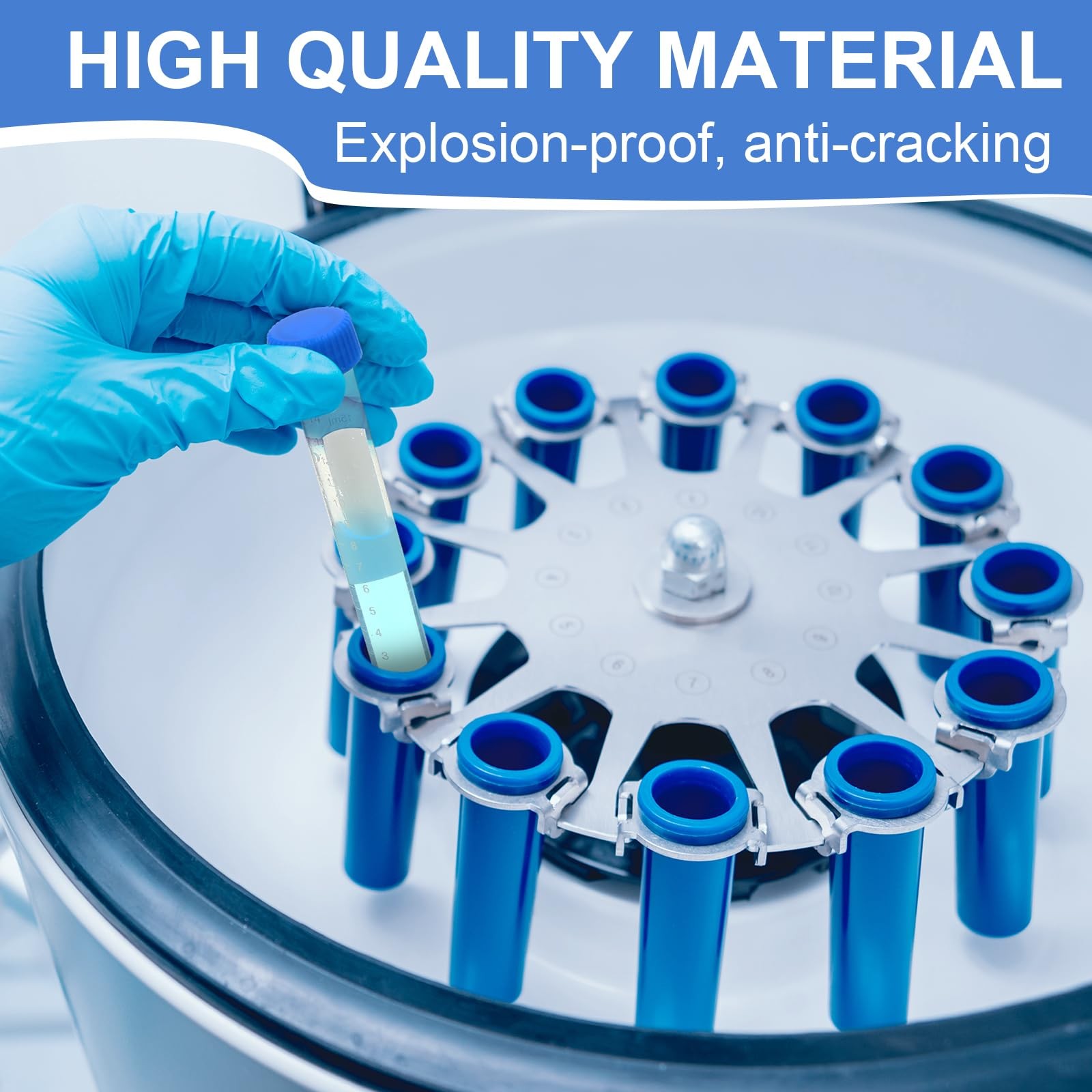 500 Pcs 15 ml Centrifuge Tubes Sterile Plastic Test Tubes with Screw Caps Pol…