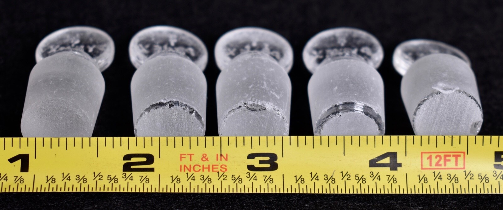 5 Count Pyrex # 16 Penny Head Glass Stoppers