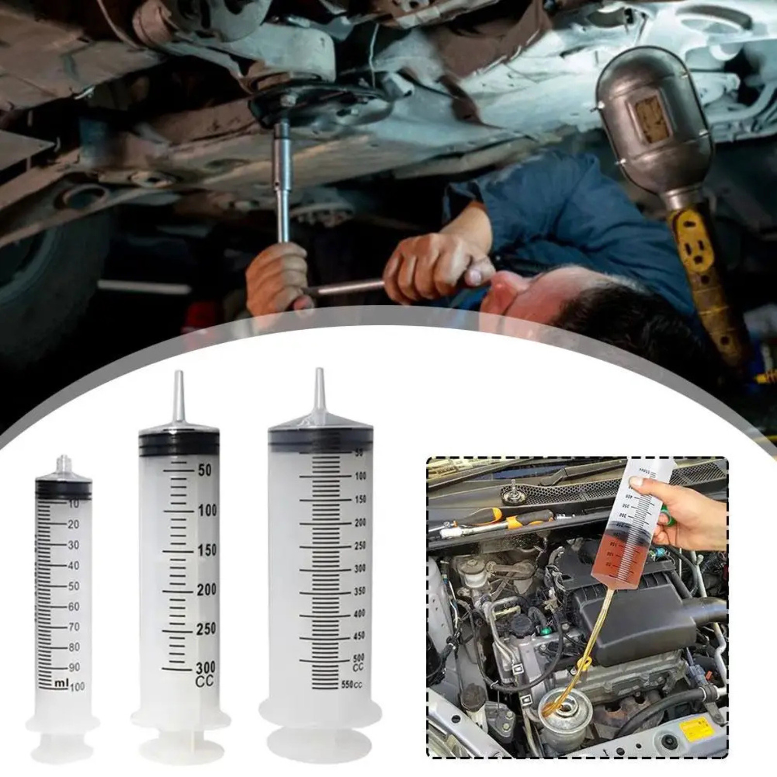 100ml/550ml Large Capacity Syringe Reusable Pump Measuring With 1m Tube